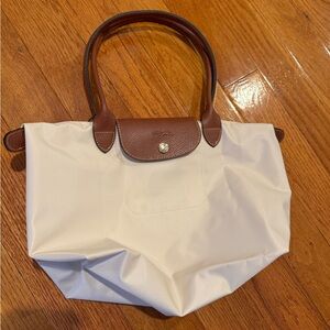 Longchamp Le Pliage Medium Tote in Paper/Ivory NWOT